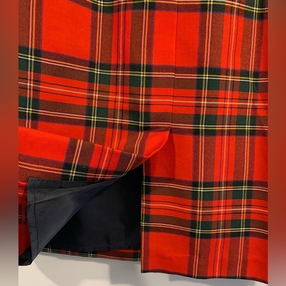 Excellent Condition, O'Neil of Dublin, Red Plaid, 100% Wool, Pencil Skirt, Sz 14 - Picture 6 of 8